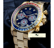 HK1128 ROLEX DAYTONA BAGET TAŞLI GOLD KASA BAYAN SAATİ